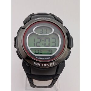 Armitron Pro-Sport Digital Watch Men 43mm Case Black Band 40/8089 New Battery‎